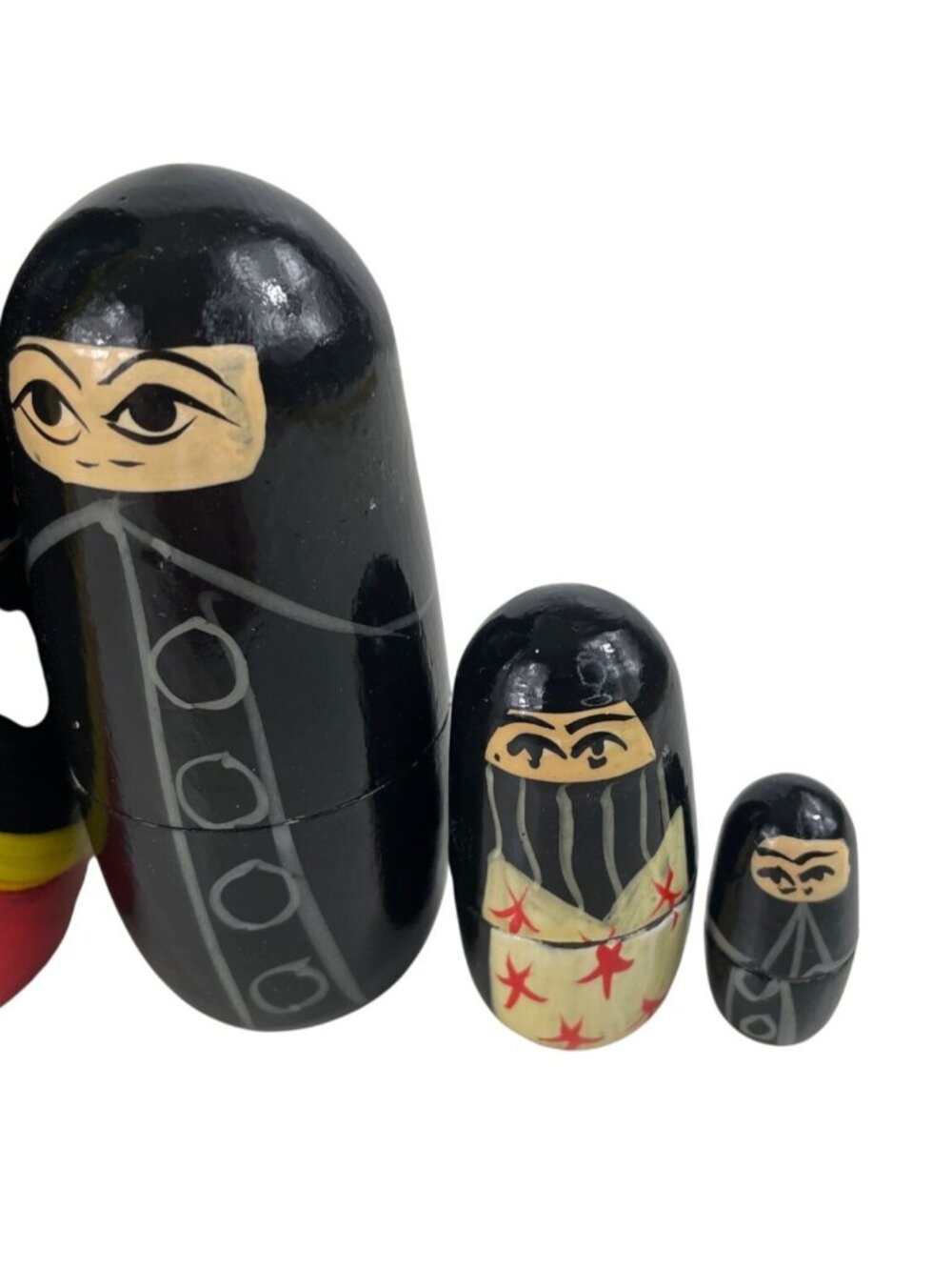 Hand-Painted Wooden Middle Eastern Themed Nesting Dolls Set Of 8 Made In India - Picture 9 of 15